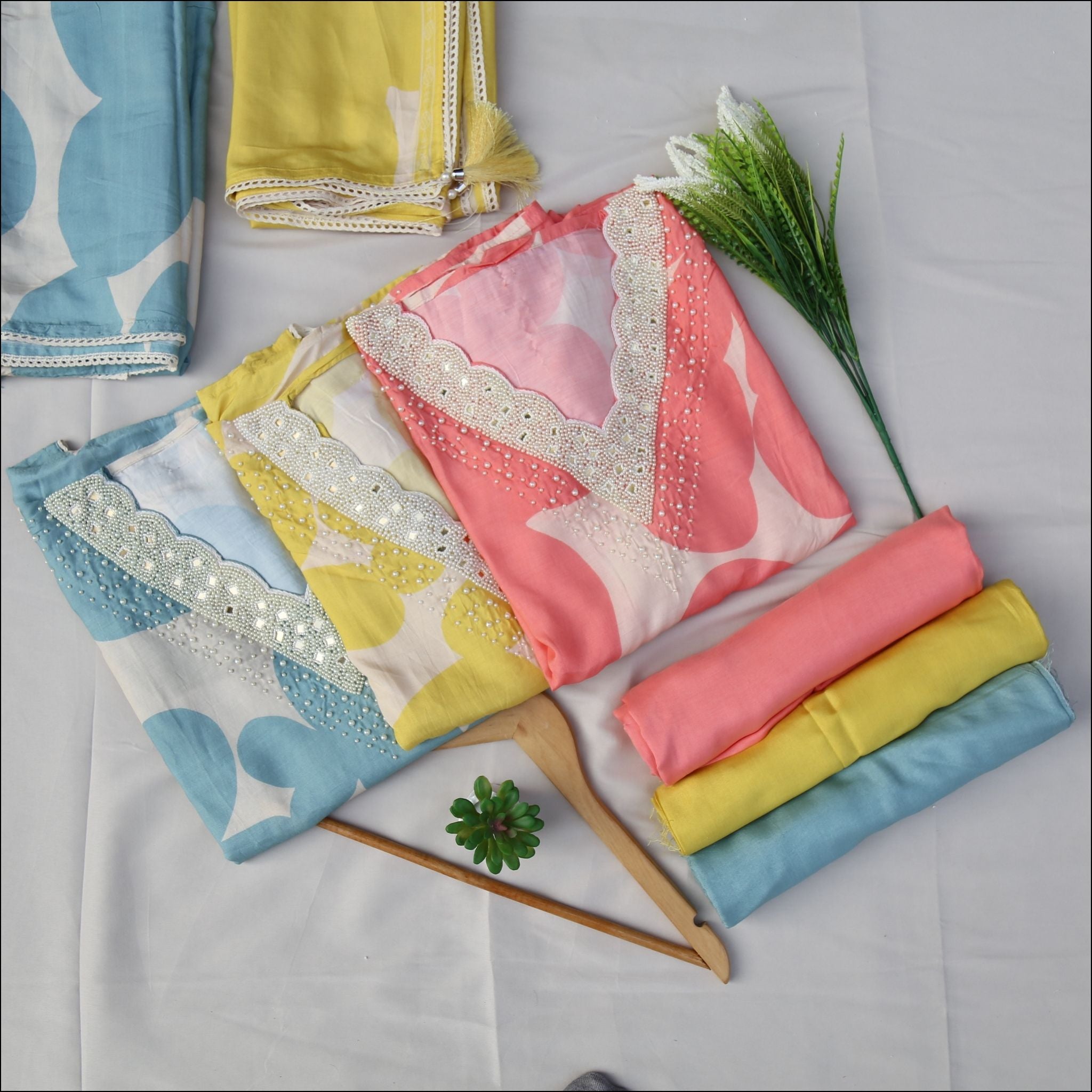 Muslin Unstitched Suit with Printed Dupatta